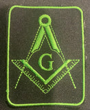 Freemason Square And Compass Rectangle Iron On Patch'