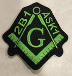 2B1 ASK! G Freemason Symbol Die Cut Iron-On Patch