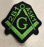 2B1 ASK! G Freemason Symbol Die Cut Iron-On Patch