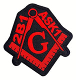 2B1 ASK! G Freemason Symbol Die Cut Iron-On Patch