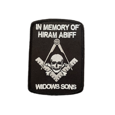 'In Memory of Hiram Abiff' Widow's Sons Freemason Iron-On Patch