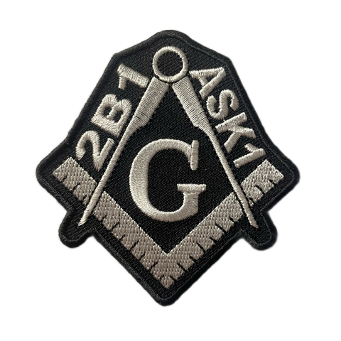 2B1 ASK! G Freemason Symbol Die Cut Iron-On Patch