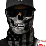 Black Out American Flag Skull Face Shield