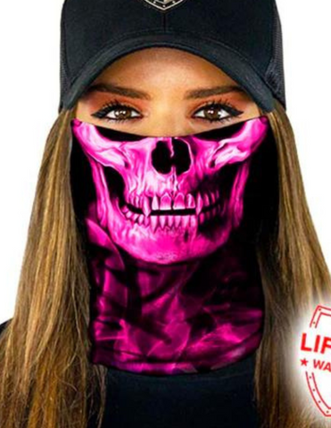 Pink Crow Skull Face Shield